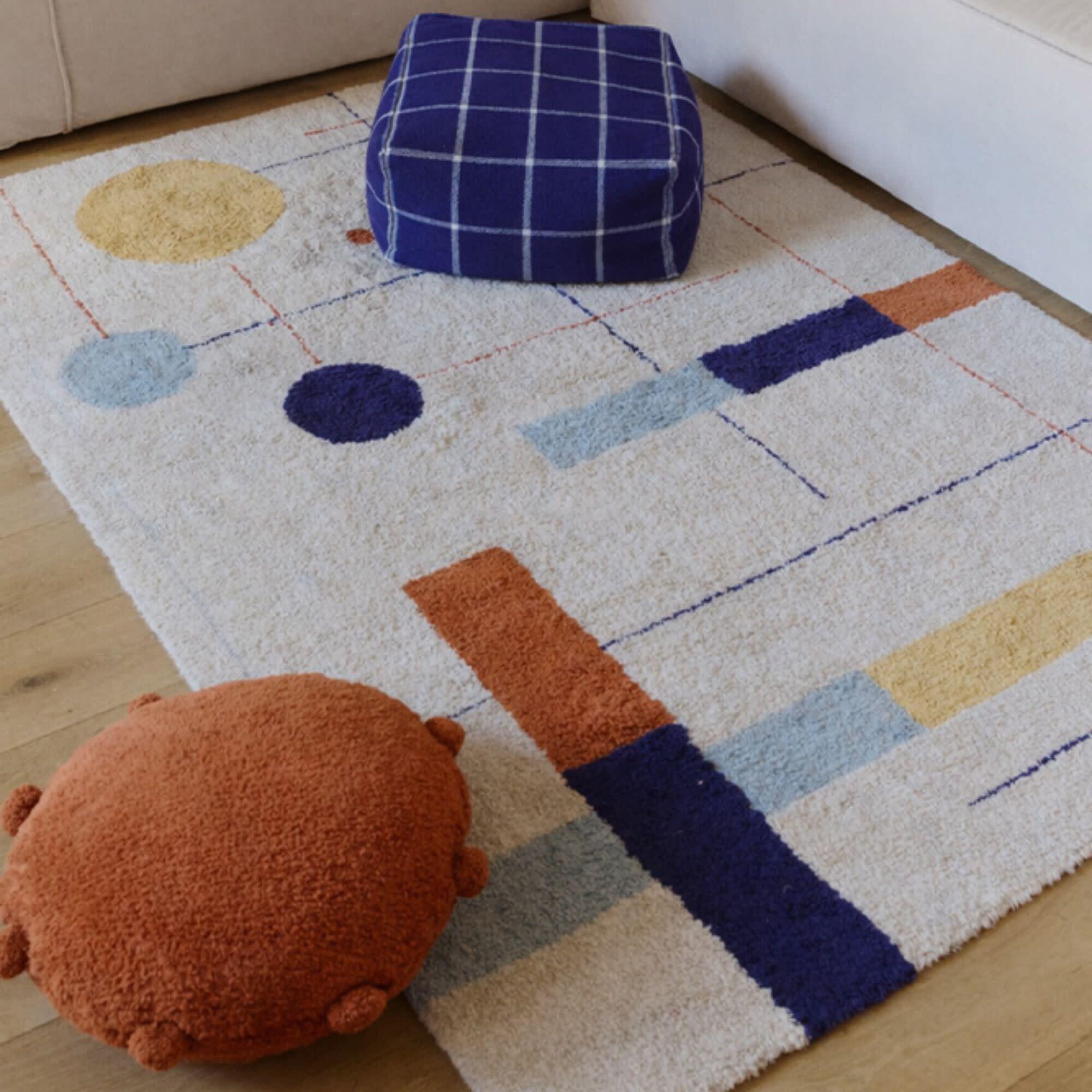 Washable Rug Geometrical Shapes, Beige