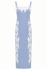Denver Coastal Blue Motif Midi Dress