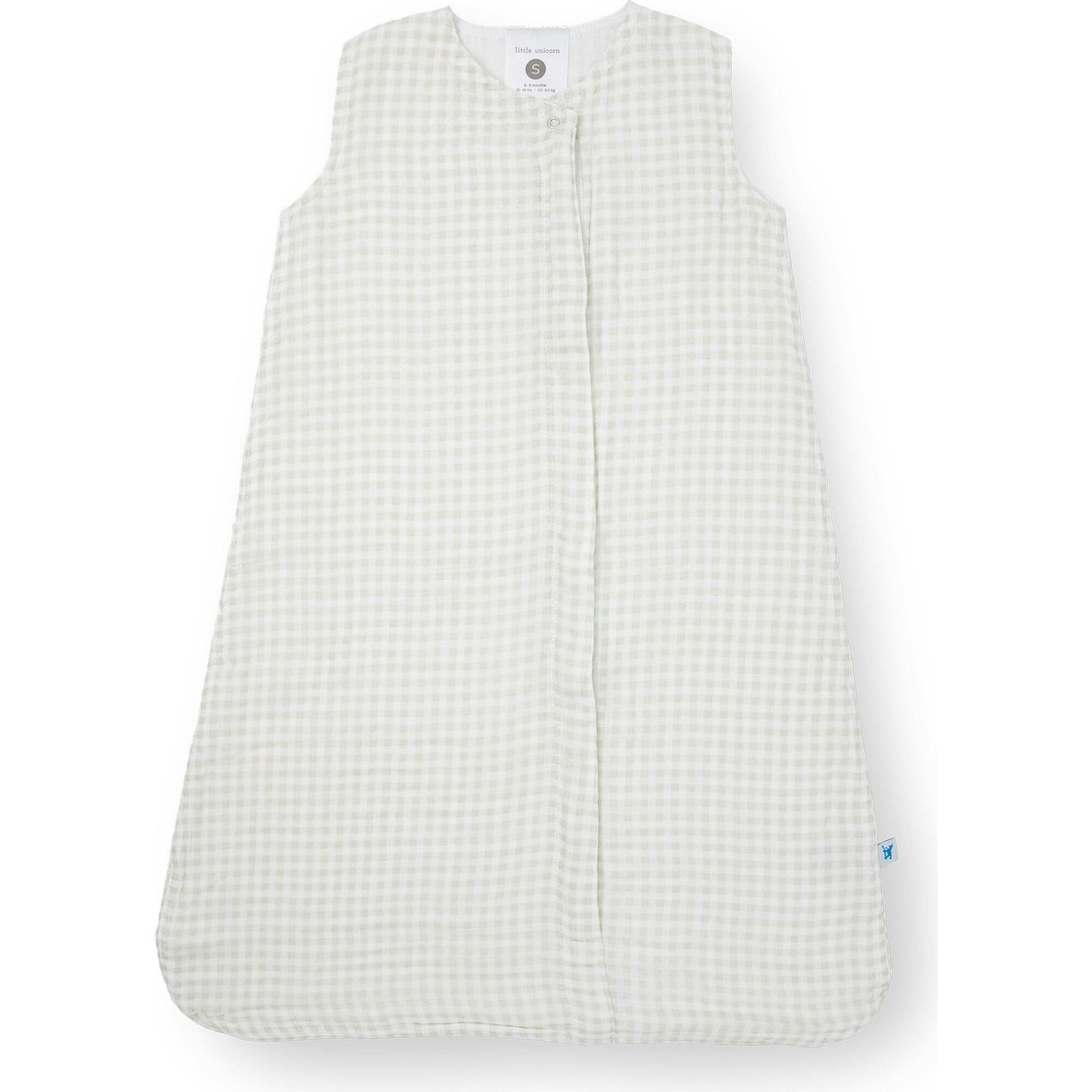 Cotton Muslin Sleep Bag - Tan Gingham