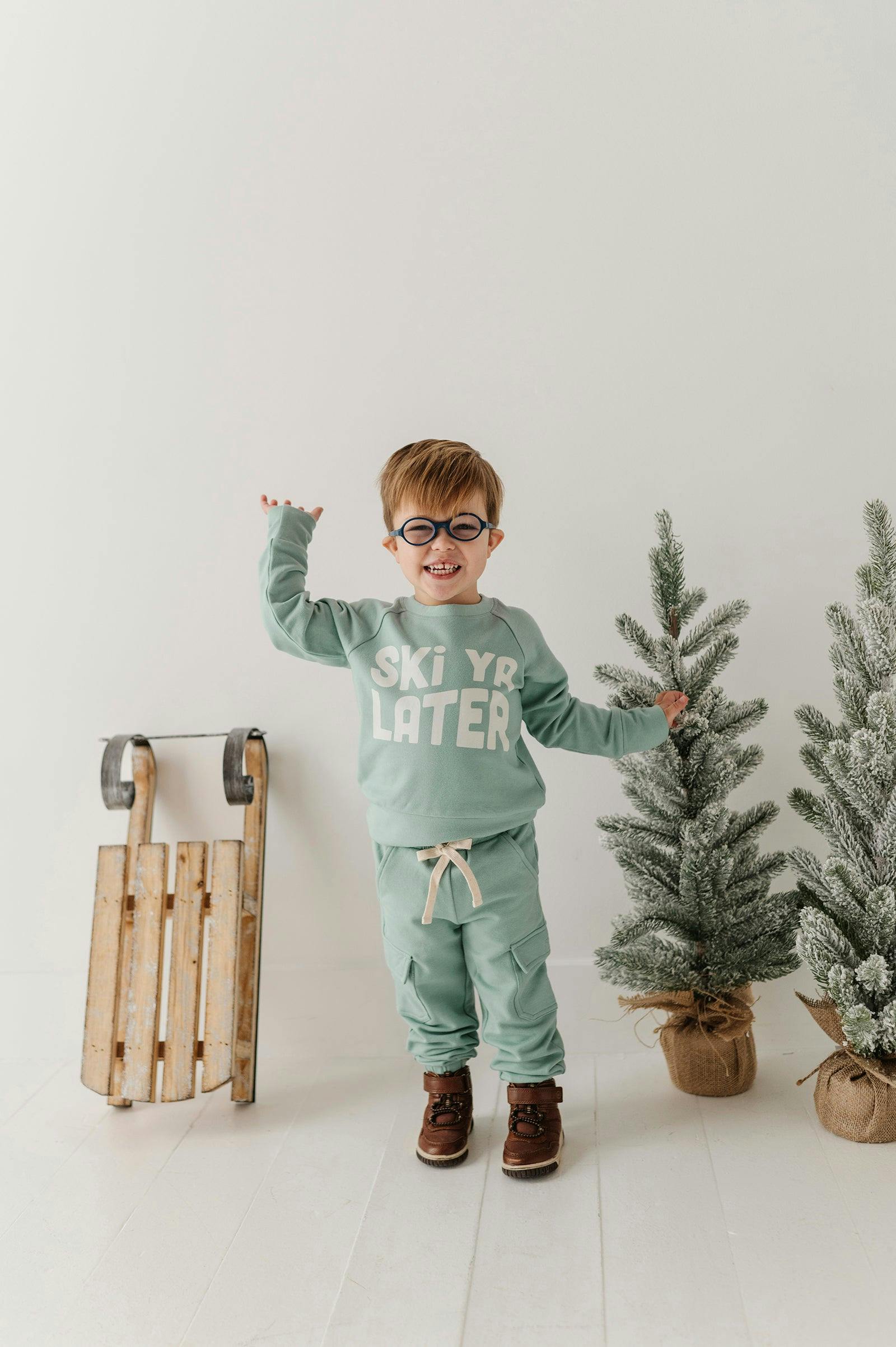 Boys Raglan Sweatshirt in Ski Ya Later