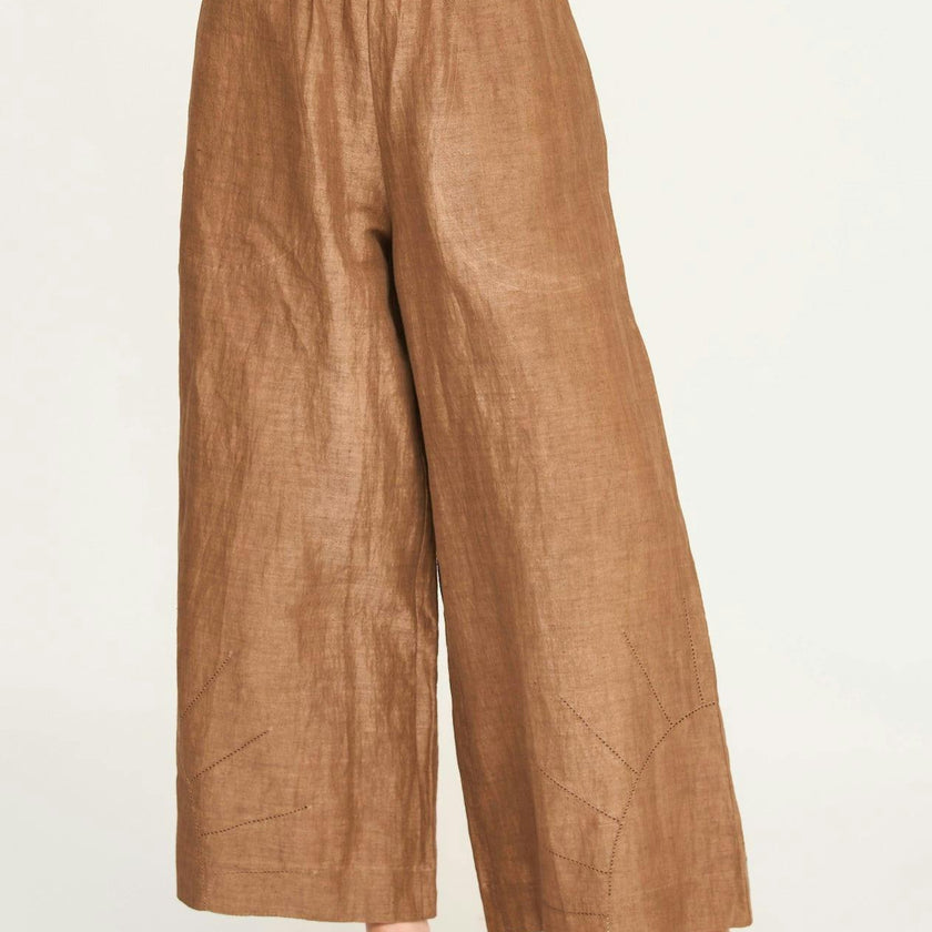 Mirth Pant in Brownie Linen