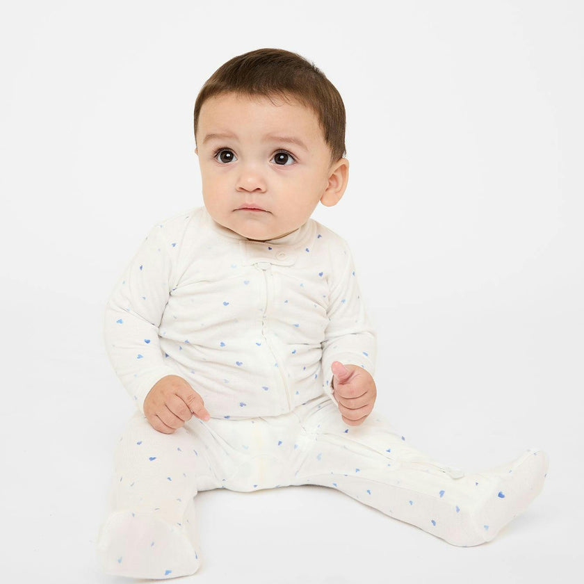 Marley Zip Pajama, Blue Hearts