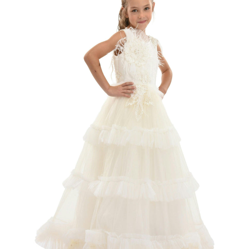 Off White Jasmine Tulle Dress
