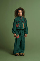 VEGETABLES MICROCORDUROY EMBROIDERY SHIRT GREEN