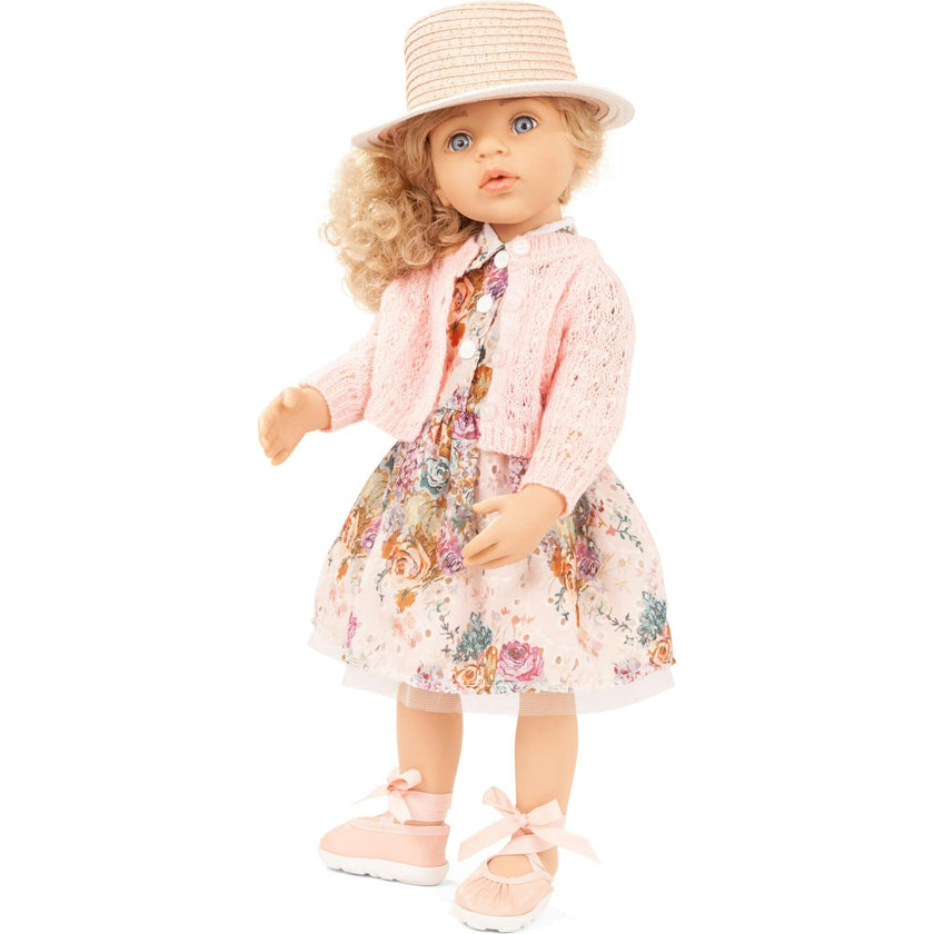 Gotz Happy Kidz Greta  19.5" Posable Doll with Full Garments & Accessories - Long Blonde Hair to Wash & Style with Beautiful Stone Grey Blue Eyes