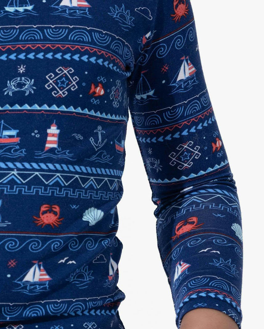 Sail Away Fair Isle Bamboo Kids Pajamas