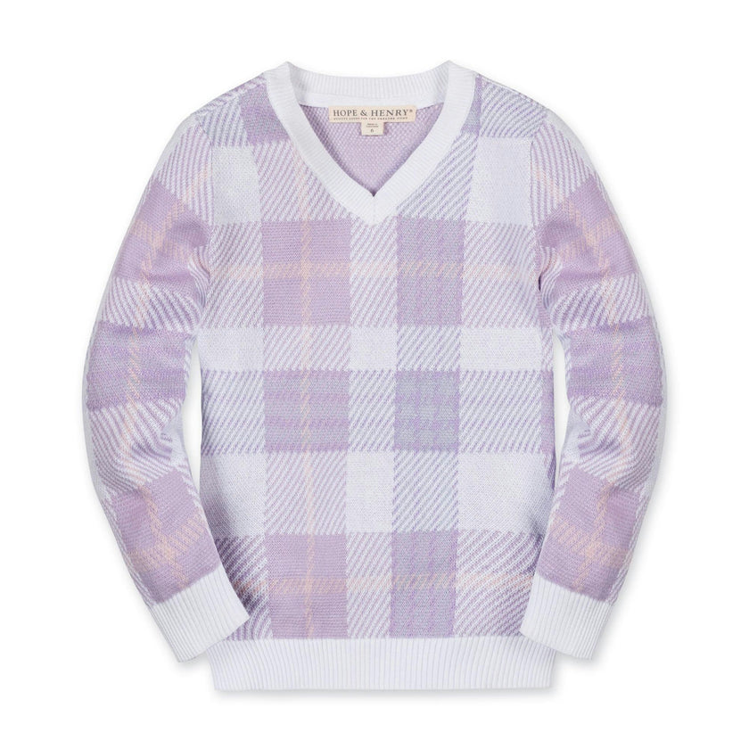 Organic V-Neck Intarsia Sweater