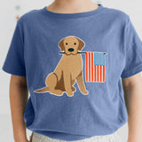 Patriotic Pup Patch Short Sleeve T-Shirt - Indigo
