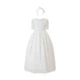 White Belciana Short Sleeve Lace Dress