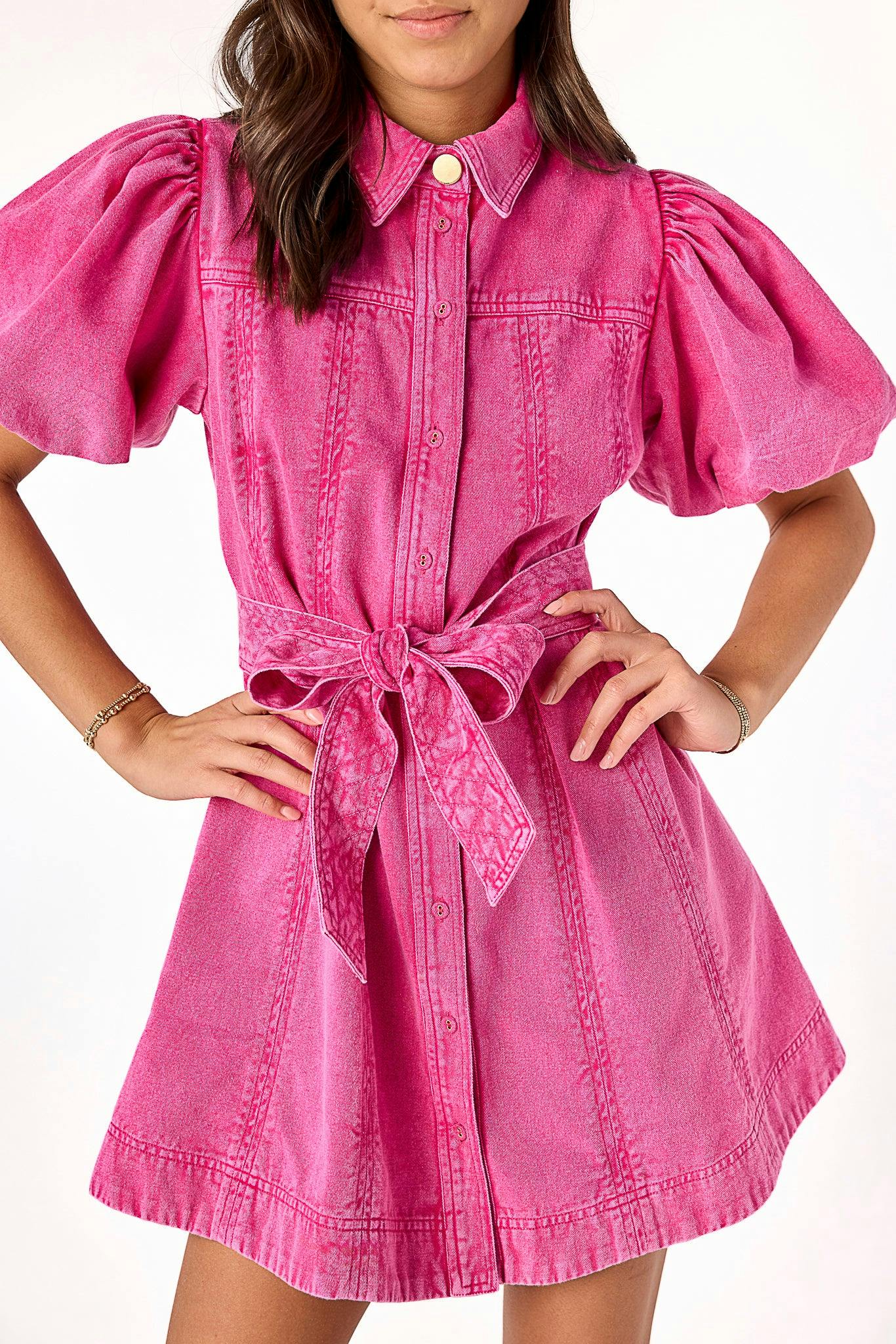 Keely Denim Dress Pink
