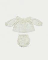 Daisy Baby Blouse & Bloomer Set - Ivory