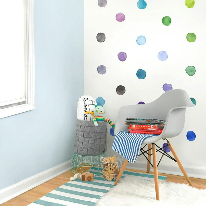 Watercolor Dots • Rainbow • Small • Peel-and-Stick Wall Decals