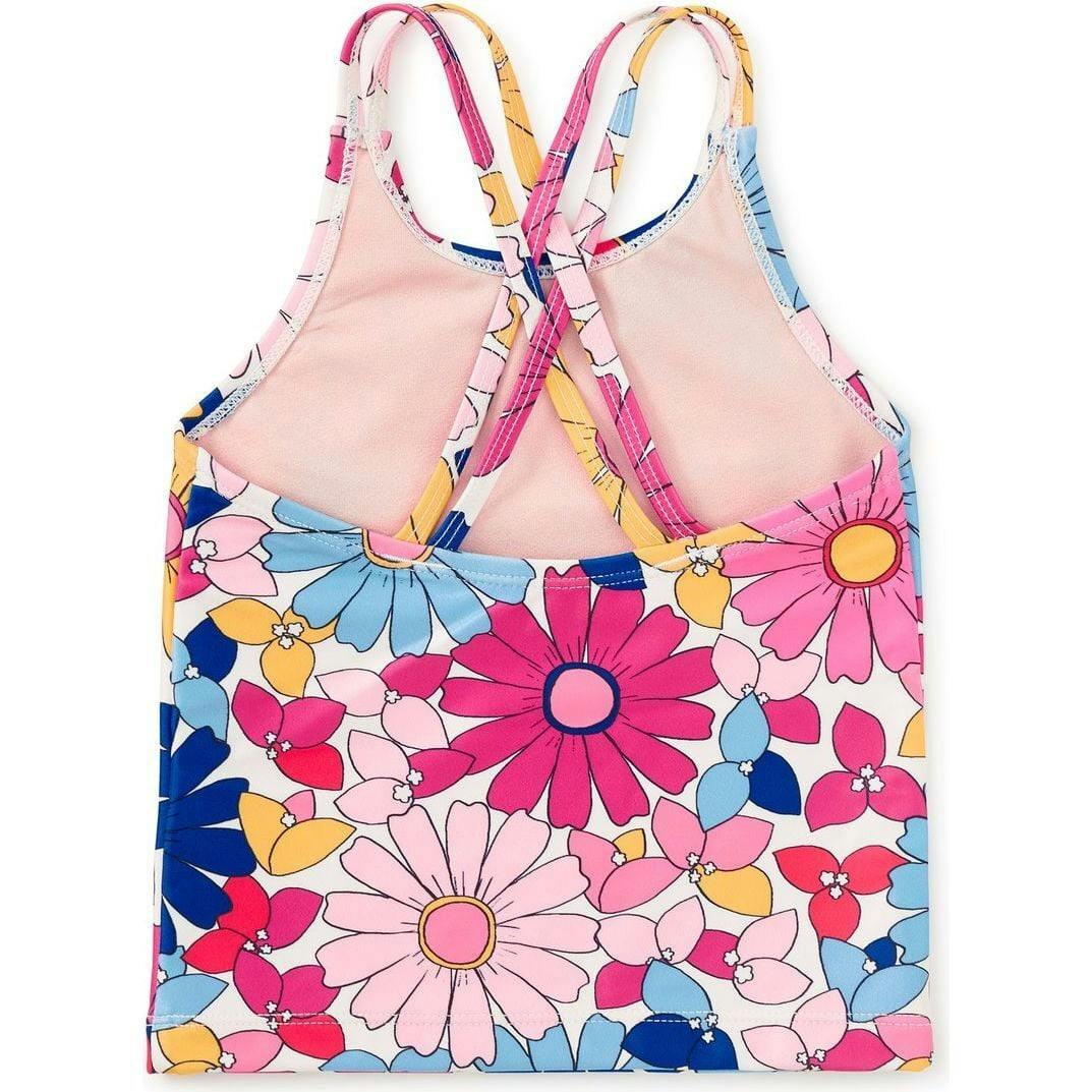 Cross Back Tankini Top, Pink