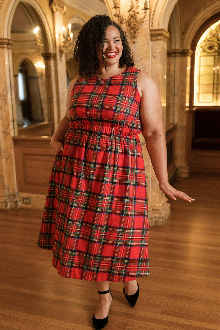 Carly Dress in Holiday Plaid