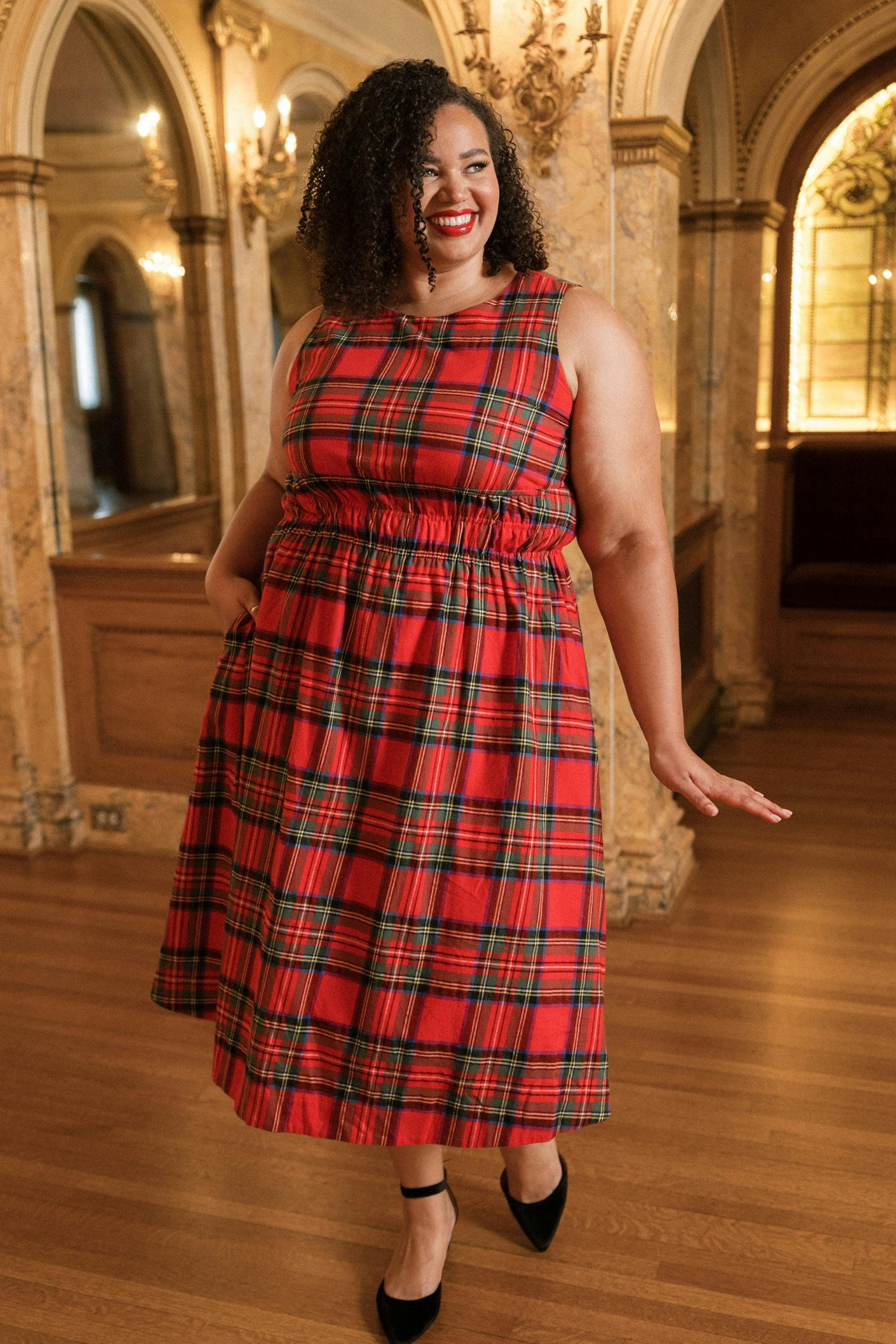 Carly Dress in Holiday Plaid