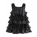 Black Bellamy Ruffle Sequin Dress