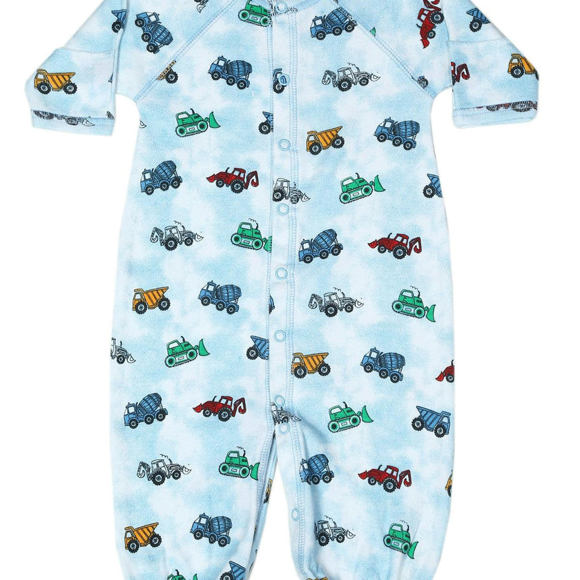 Baby Converter Gown - Construction Trucks