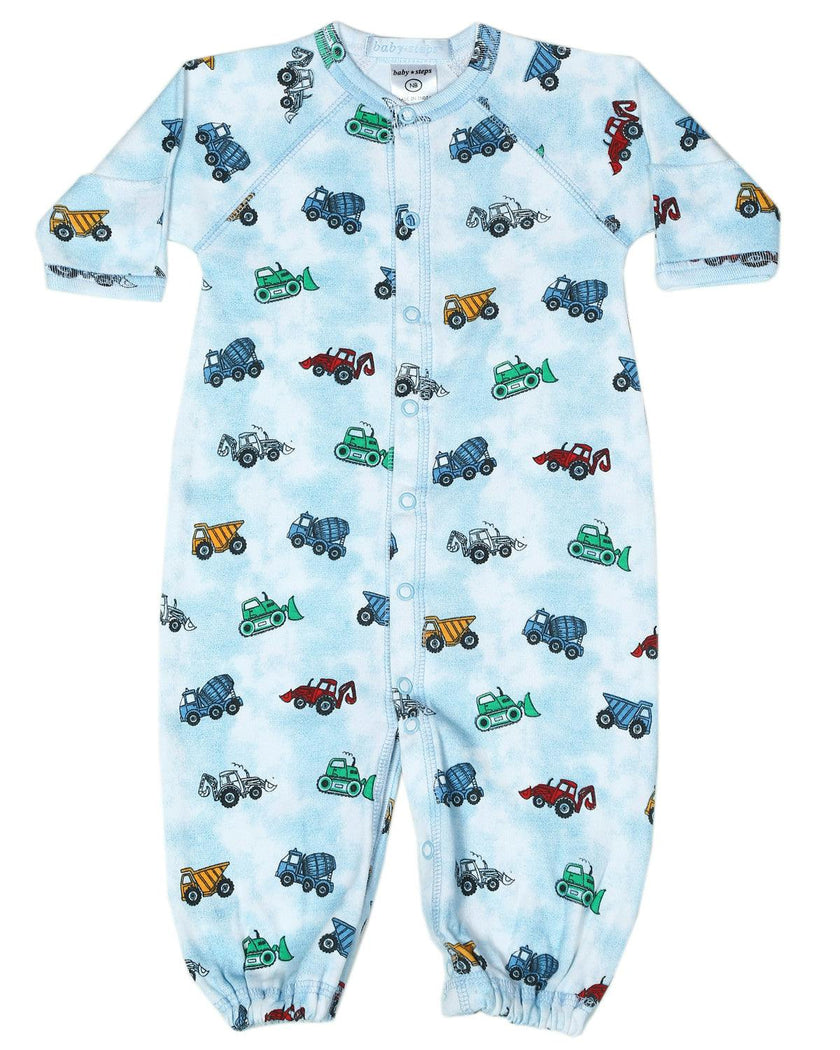 Baby Converter Gown - Construction Trucks
