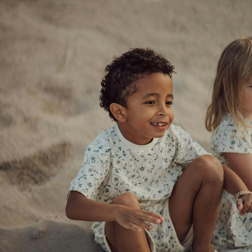 Retro Shorts | Organic Cotton Terry - Scandi Floral