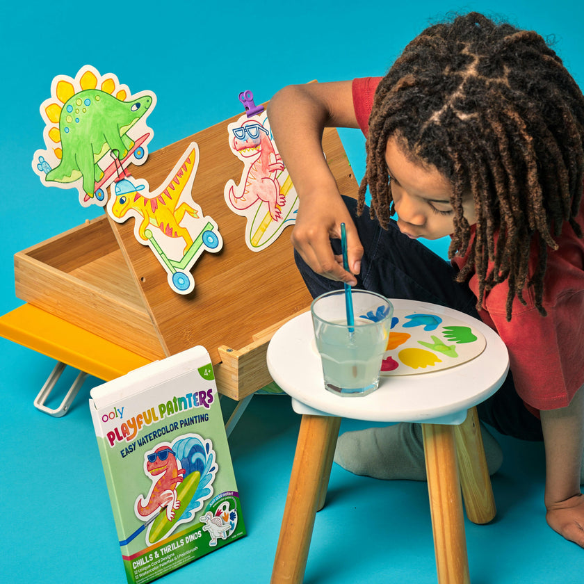 Playful Painters Easy Watercolor Painting Kit - Chills & Thrills Dinos