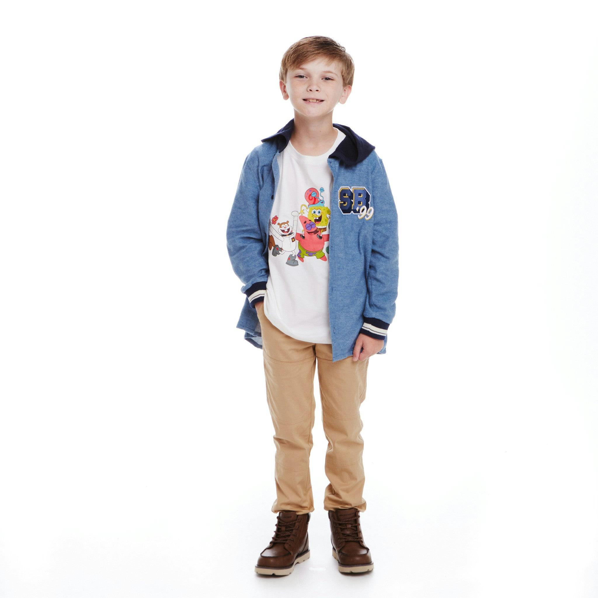 SpongeBob SquarePants™ x Andy & Evan® | Kids Krabby Patty Sleigh Ride Tee | Pink