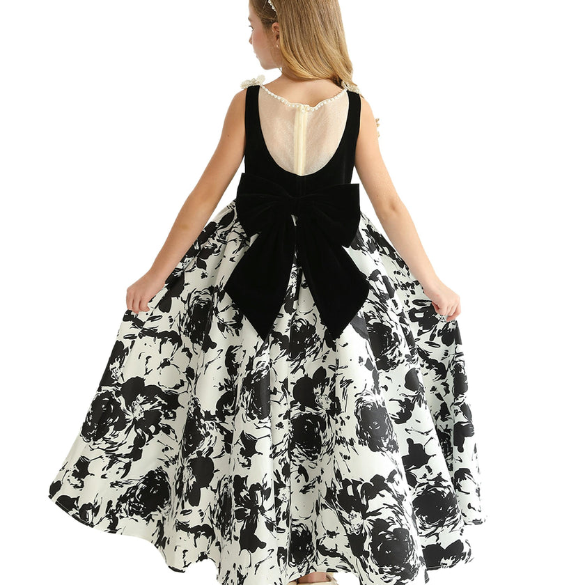 Black and White Abstract Dalmeny Dress