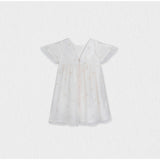 Flora Girl Dress , Gold Flower Embroidery