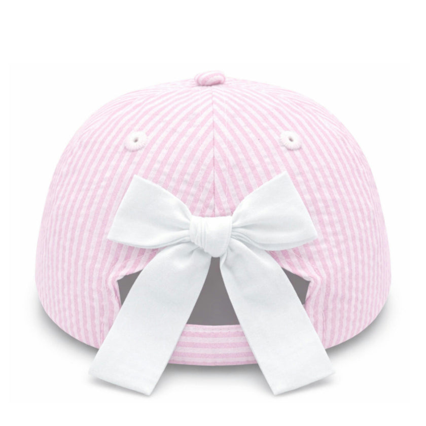 Ghost Seersucker Bow Baseball Hat