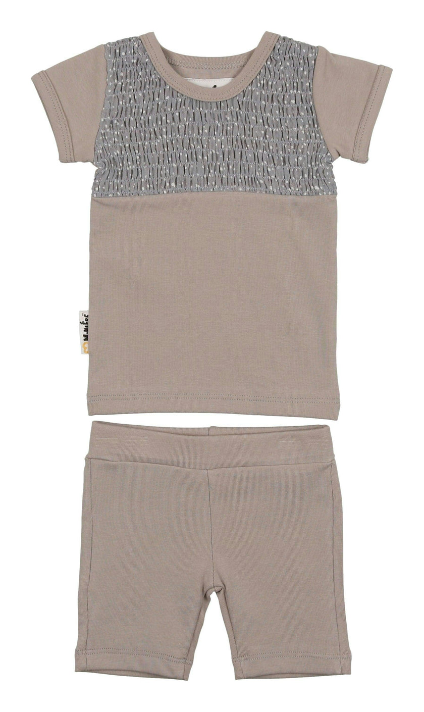 Boys Speckled Smocked Top & Short Set
