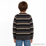 Big Kid (8-18) Boys Striped Crewneck Sweater | Brown