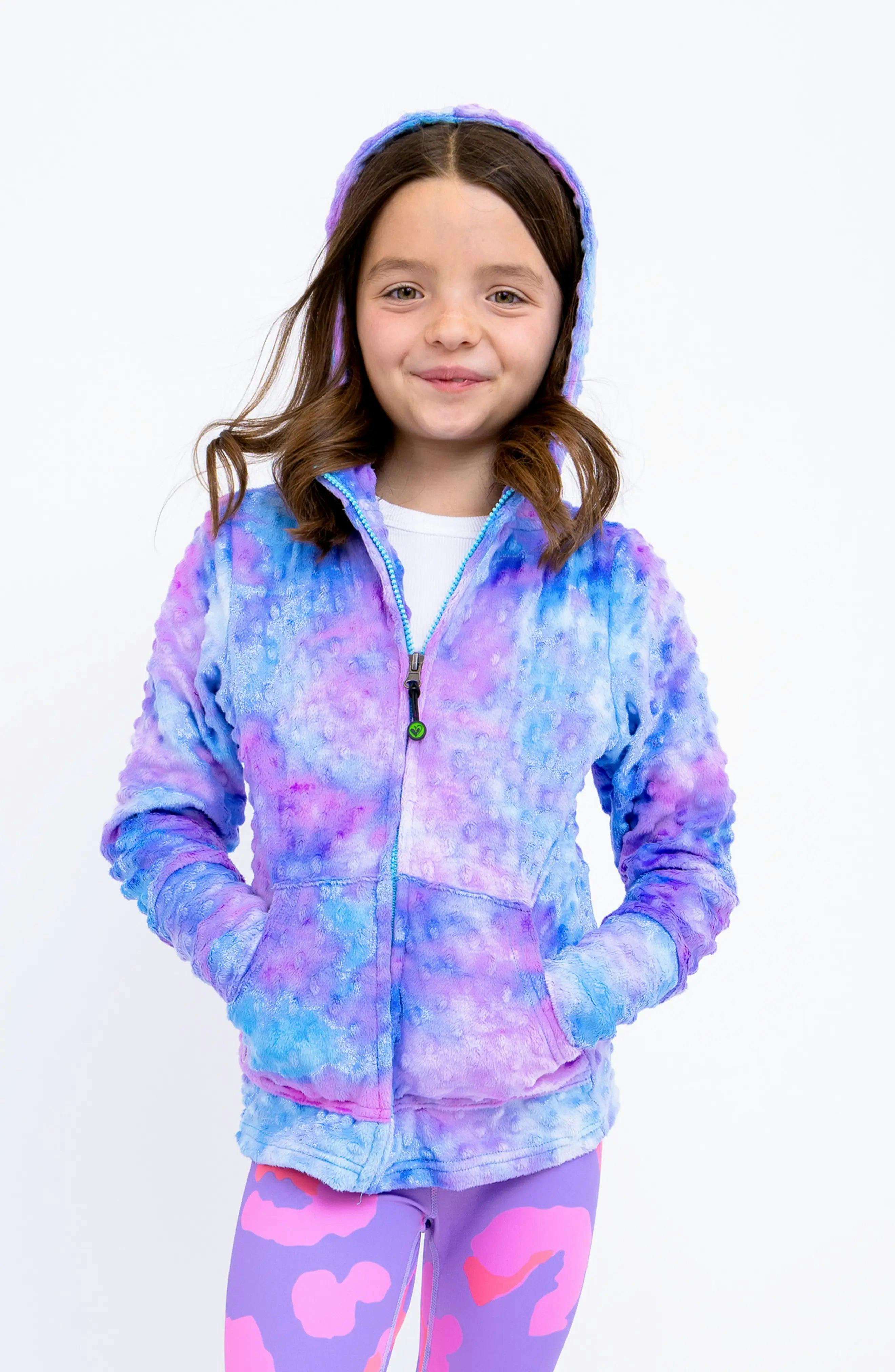 Minky Bubble Zip Hoodie - Tie Dye
