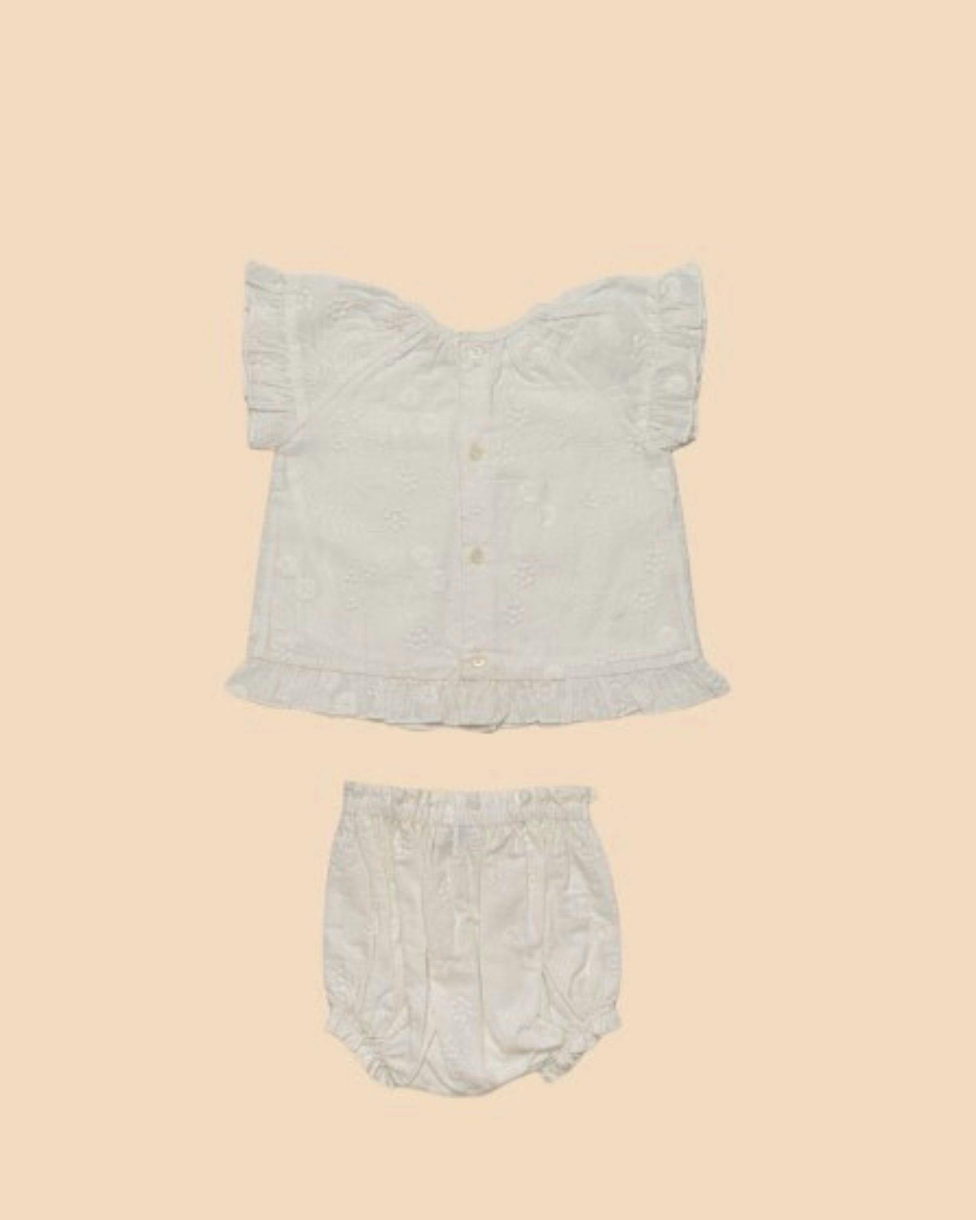 Kitty Baby Blouse & Bloomer Set - Ivory