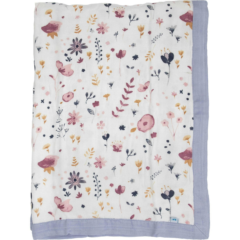 Cotton Muslin Swaddle Blanket - Garden Bees
