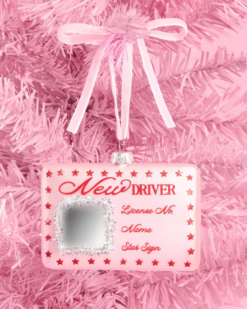 New Driver Ornament - glass license ornament