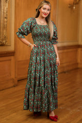 Madeline Maxi Dress in Evergreen Merry Ditsy