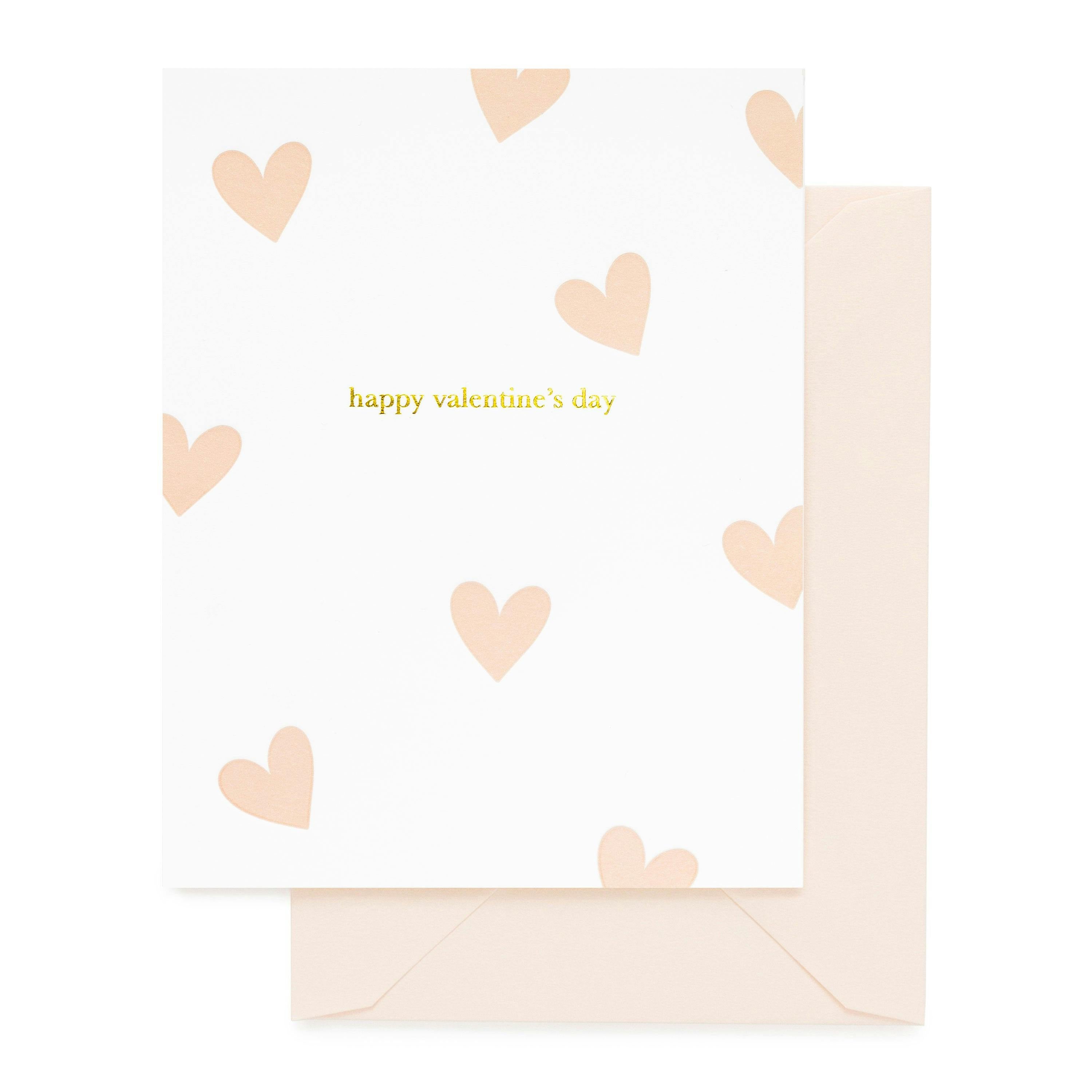 Pink Heart Valentine Card