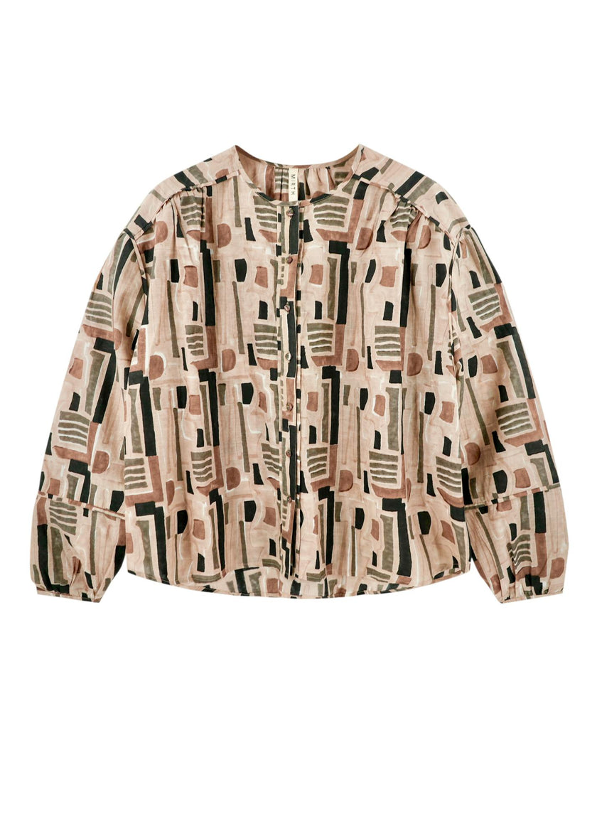 Dakota Blouse in Sand Labyrinth