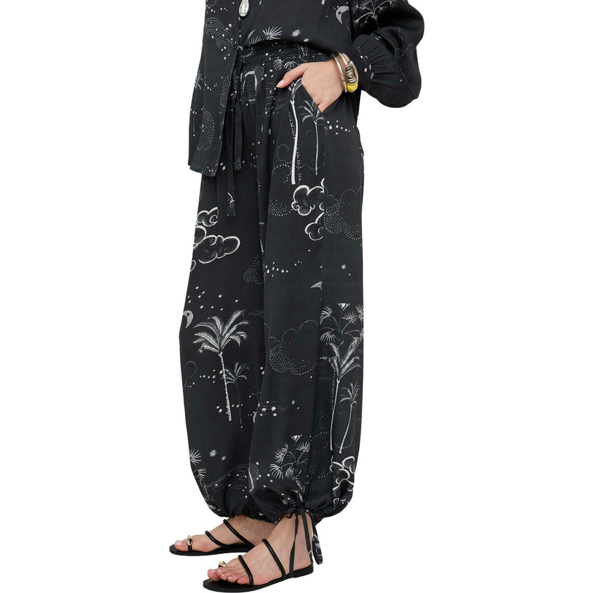 Palm High Waist Palm Print Trouser