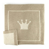 Little Royals Cashmere Crown Plaid - Beige/Natural