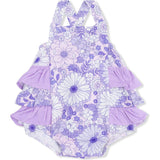 Lacy Lavender Floral - Ruffle Sunsuit