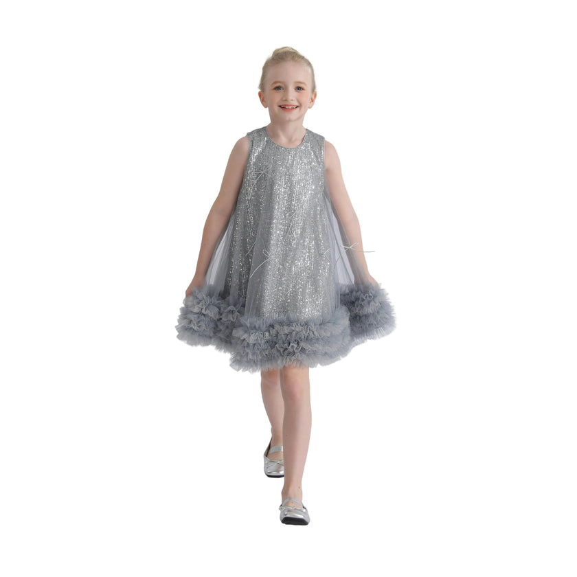 Blue Evangeline Sequin Tulle Dress