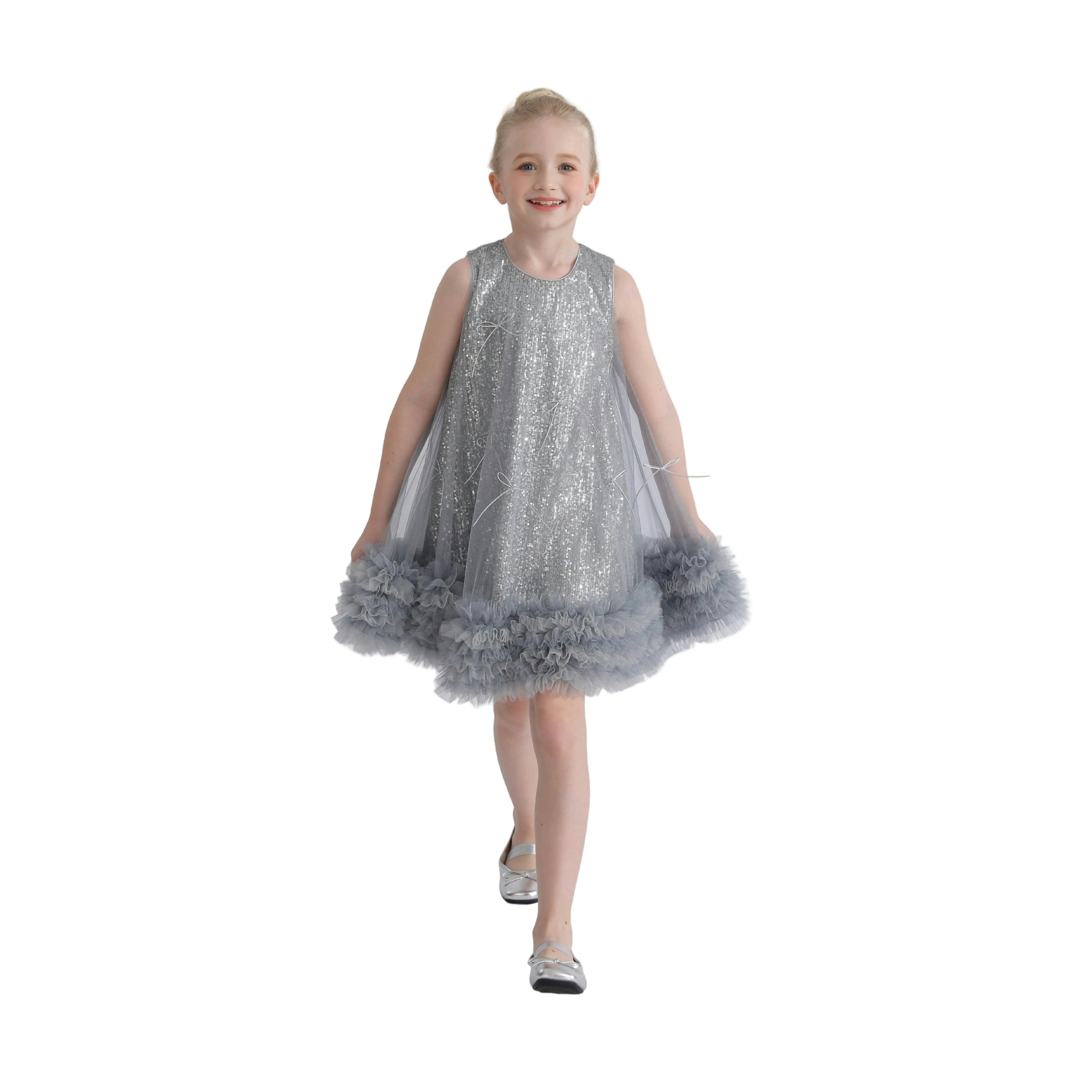 Blue Evangeline Sequin Tulle Dress
