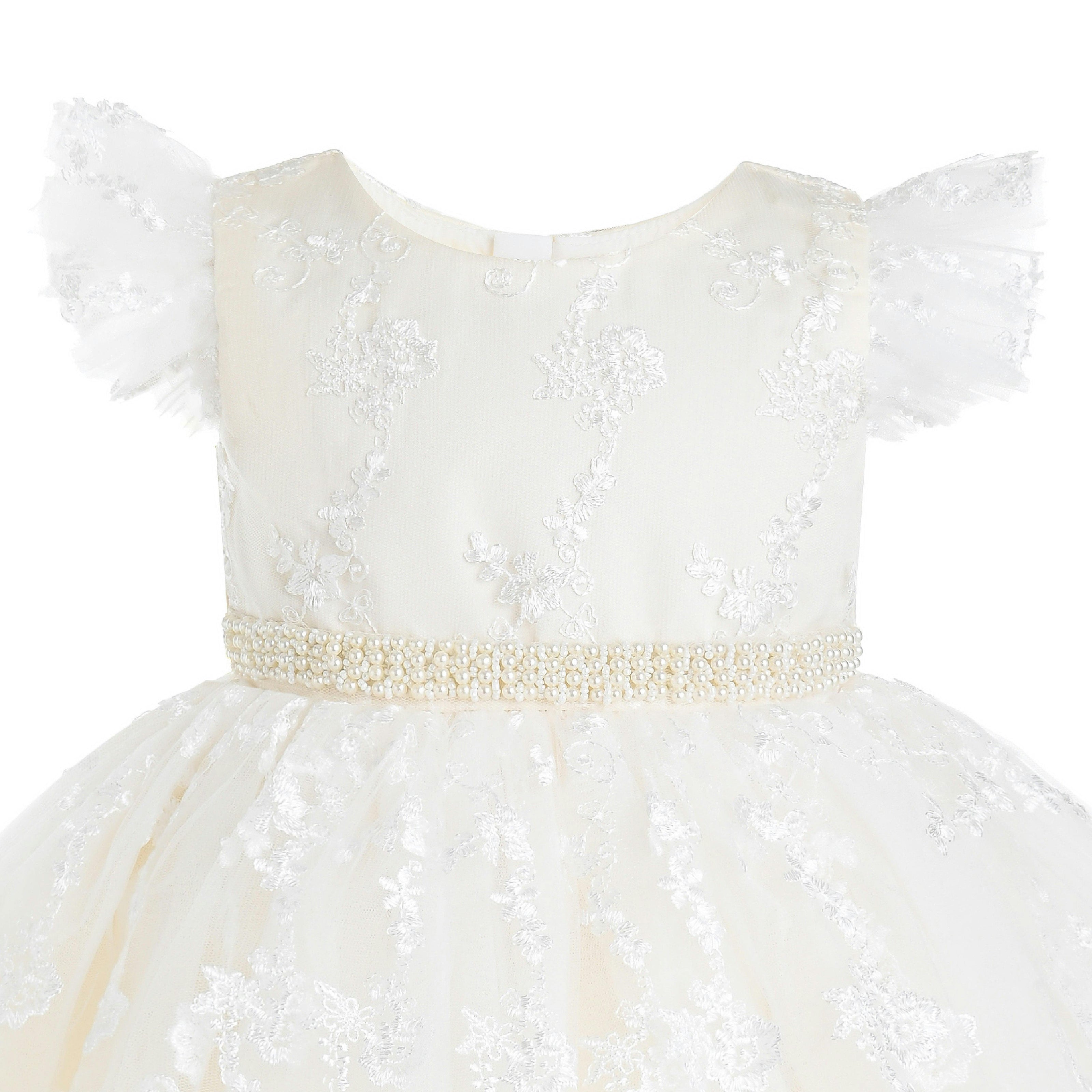 Ivory Anavelle Lace Pearl Dress