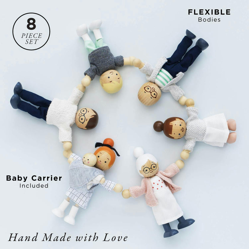 Wooden Dolls House Family