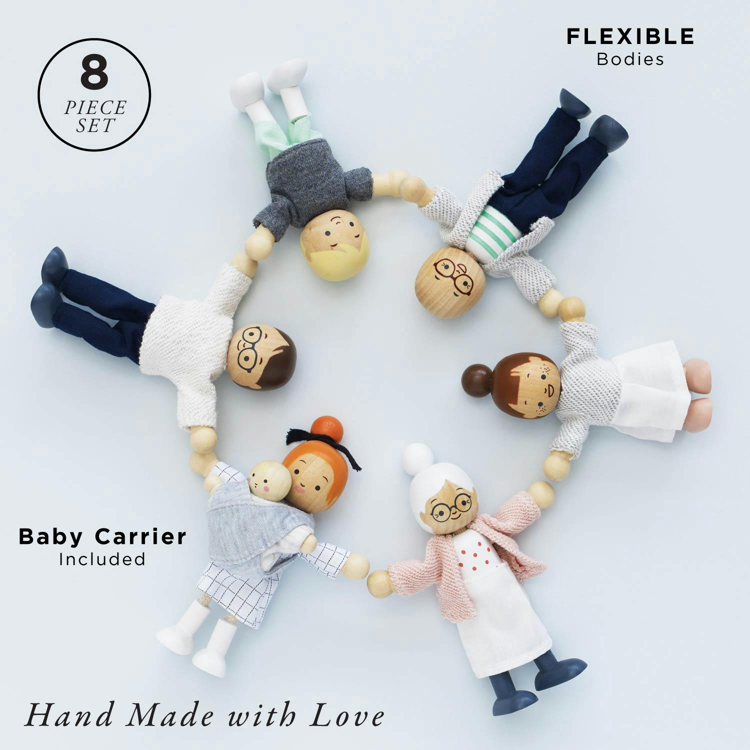 Wooden Dolls House Family