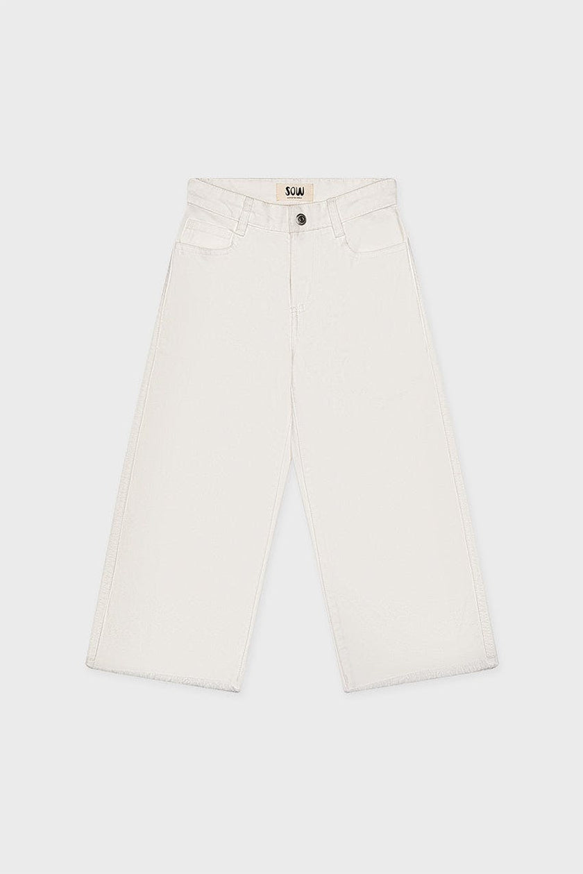 Organic Cotton Cropped Denim Wide Leg