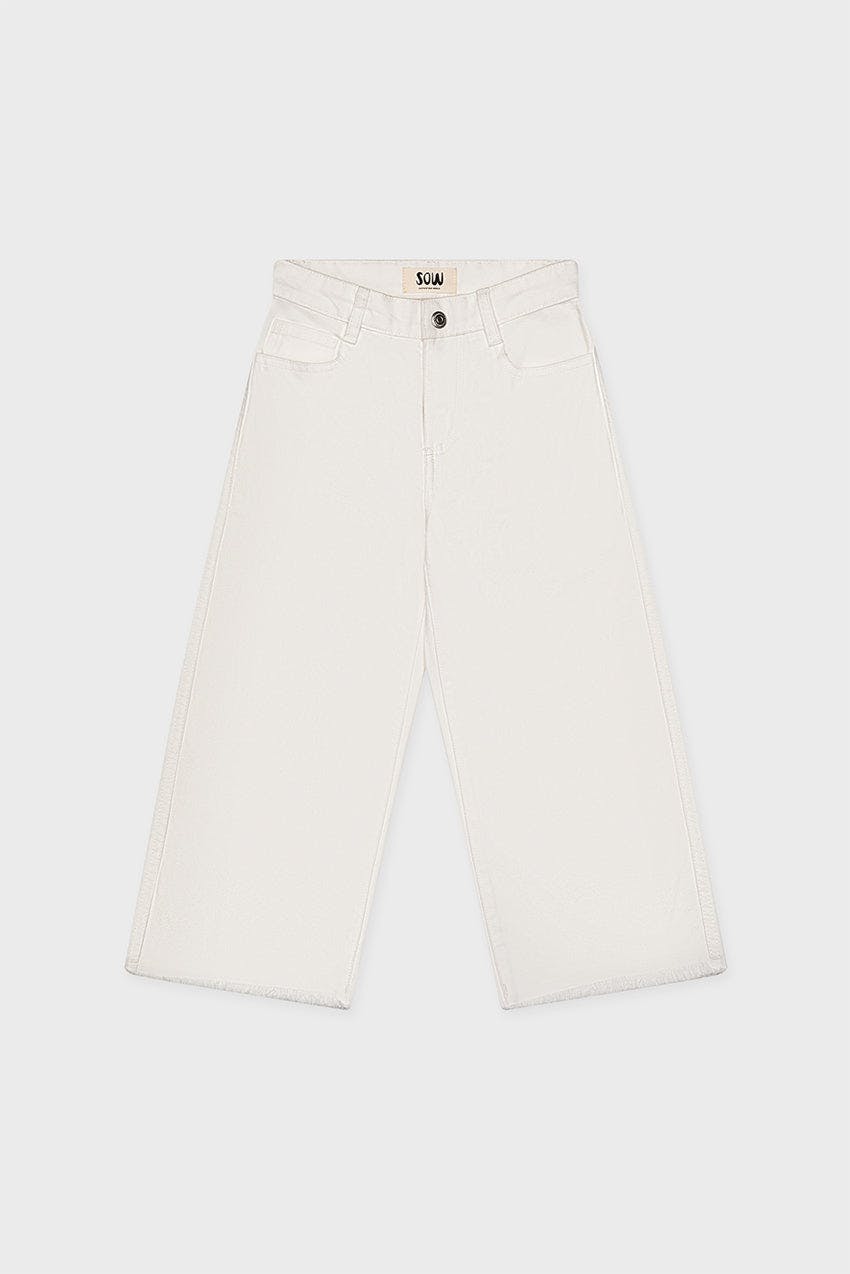 Organic Cotton Cropped Denim Wide Leg