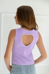 Lavender Crystal Heart Tank