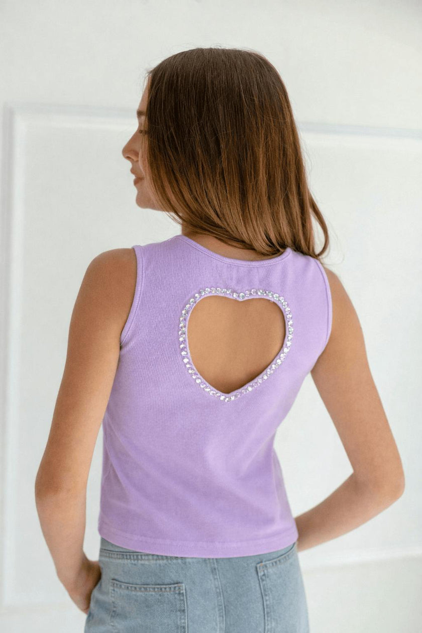 Lavender Crystal Heart Tank
