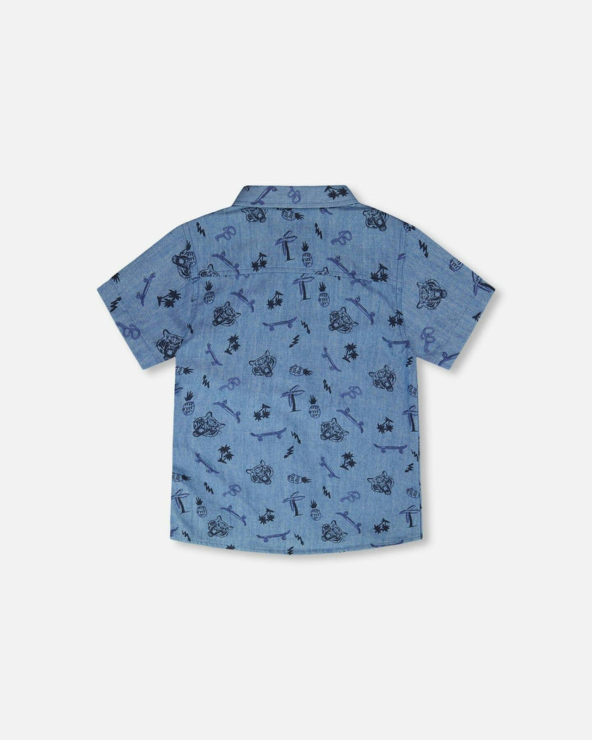 Chambray Short-Sleeve Shirt